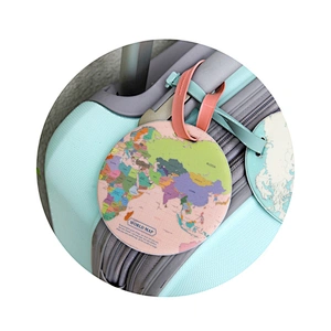 world map balloon design wholesale travel wood pvc luggage tag