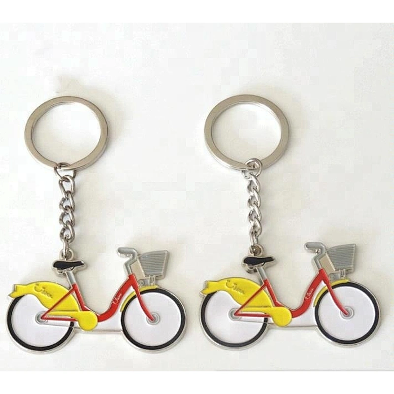 wholesale price Bicycle zinc alloy soft enamel keychains
