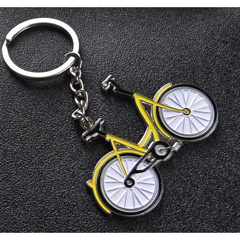 wholesale price Bicycle zinc alloy soft enamel keychains