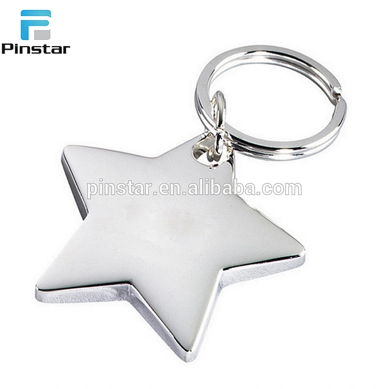 Die casting promotional star shaped metal keychain with your custom design