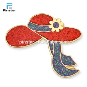 High quality wholesale custom glitter soft enamel lapel pin factory