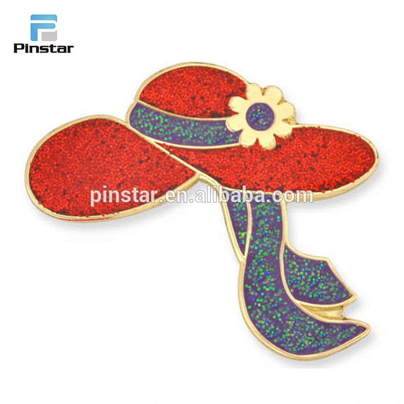 High quality wholesale custom glitter soft enamel lapel pin factory