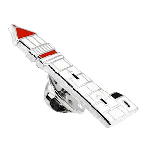 White Brick Lighthouse Nautical Enamel Lapel Pin