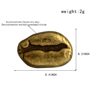 Wholesale In Stock Vintage Mini 3D Coffee Bean Metal Lapel Pin with Butterfly Clasp