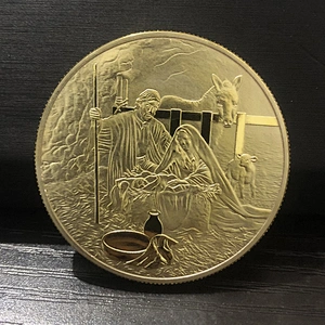 Factory Wholesale In Stock Collectable Souvenir Religious Challenge Coin 18k 24k Gold Jesus Christ Coin
