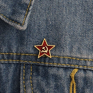 Wholesale In Stock Small Size Red Star Badge The Russia Soviet Union Enamel Lapel Pin