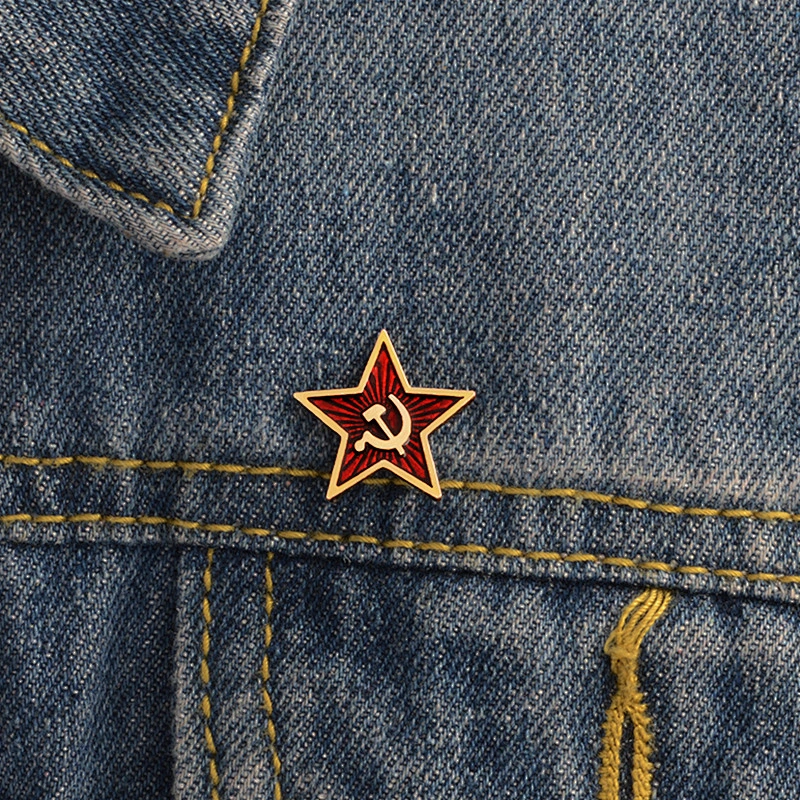 Wholesale In Stock Small Size Red Star Badge The Russia Soviet Union Enamel Lapel Pin