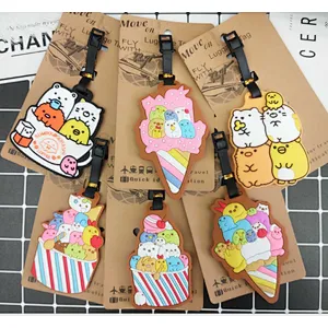 Free sample Summer cute  soft rubber PVC  luggage tag