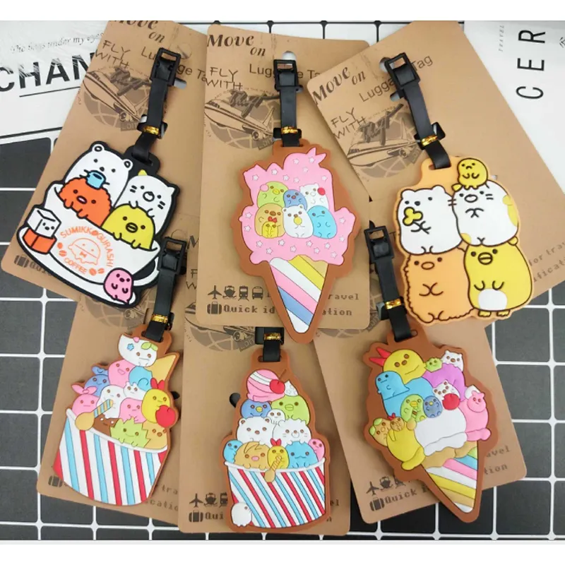 Free sample Summer cute  soft rubber PVC  luggage tag
