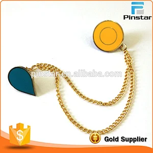 Wholesale Custom Games Design Hard Enamel Collar Pin with Chain