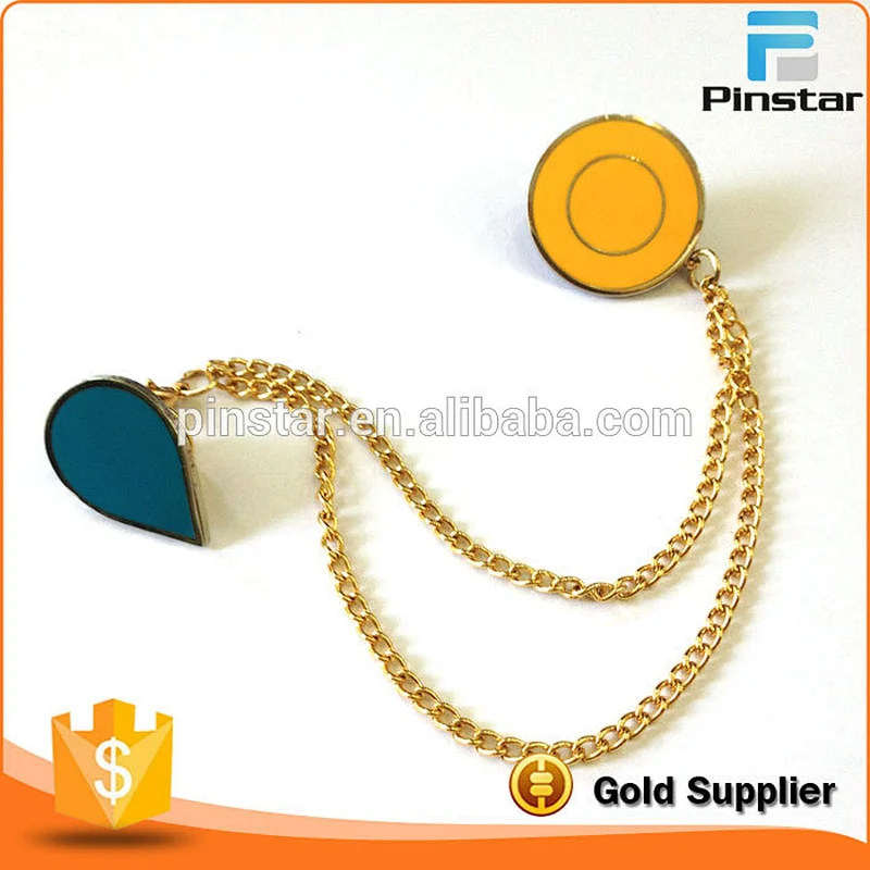 Wholesale Custom Games Design Hard Enamel Collar Pin with Chain