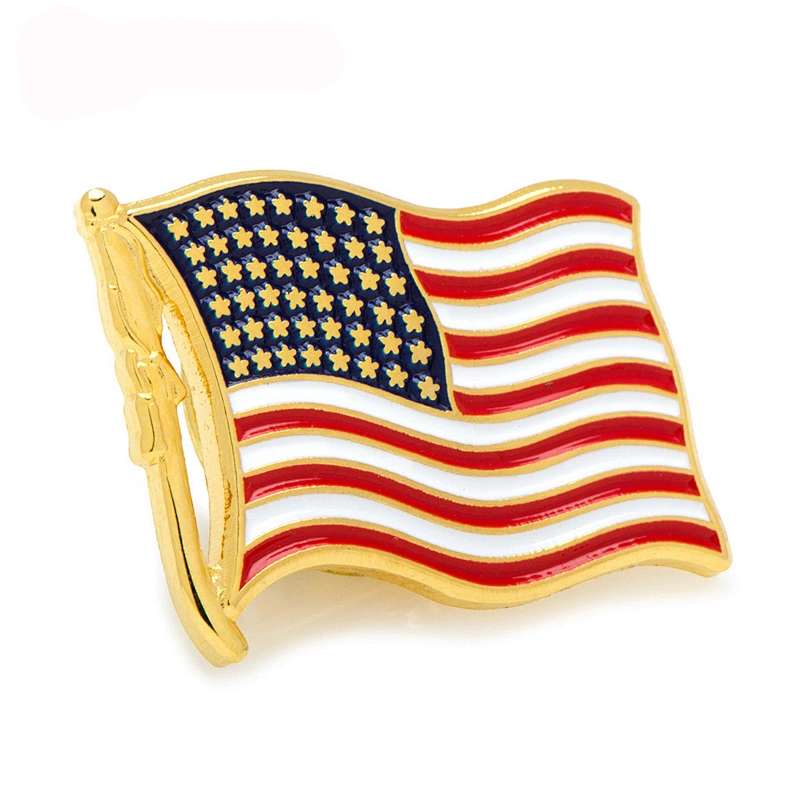 Wholesale Enamel Metal Craft American Canadian Counrty Flag Lapel Pins