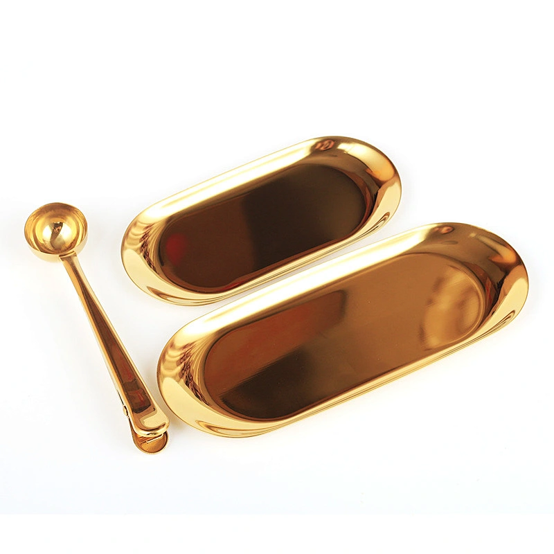 Gold Color Stainless Steel Long Handle Kitchens Measuring Spoon with Clip