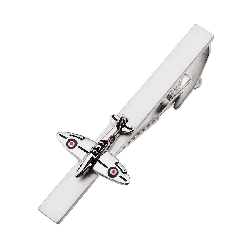 Personalized Silver Men Metal Stainless Steel airplane Custom Tie Clips