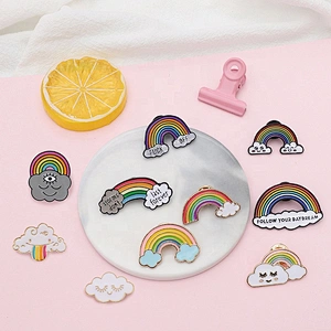 12 different shape ready stock rainbows clouds lapel pins