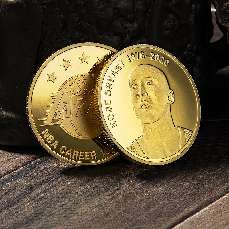 Gold coin for memory Kobe Bryant basketball talent accept custom