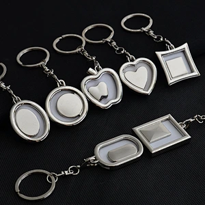 Profile picture photo frame keychain accept custom logo