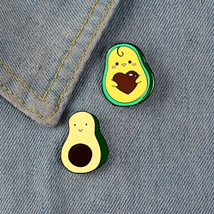 Cute cat eat fruit avocado shape lapel pins wholesale