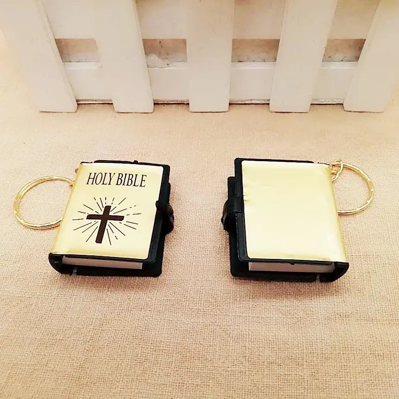 Simulation Christian keychains Mini Bible Keychain