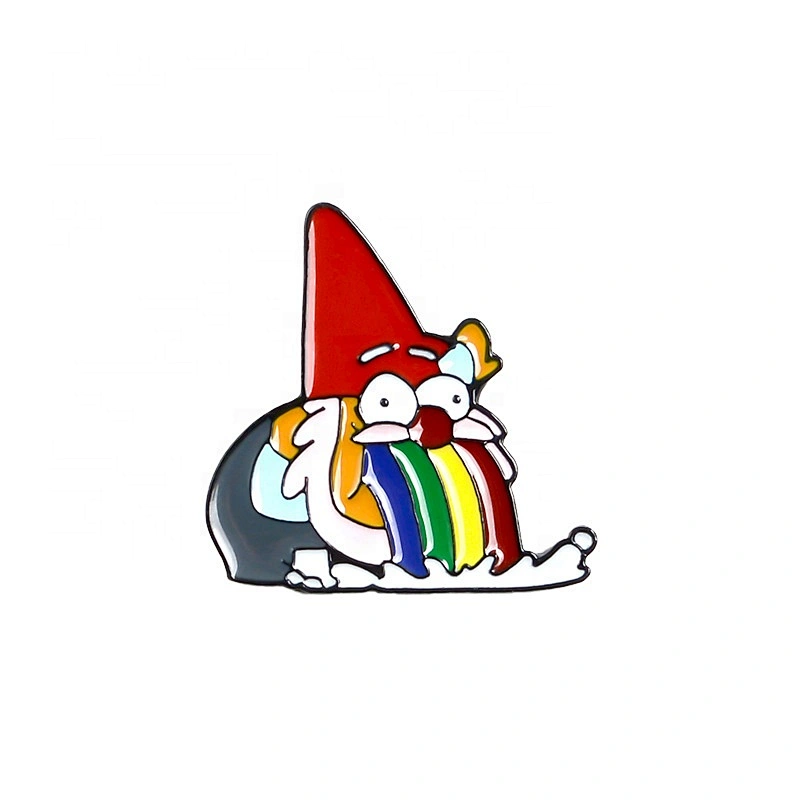 Cartoon children rainbow dwarf old man soft enamel badge lapel pin