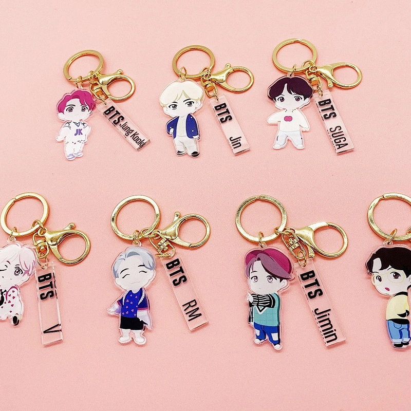 BTS Cartoon Custom Acrylic Keychain Maker