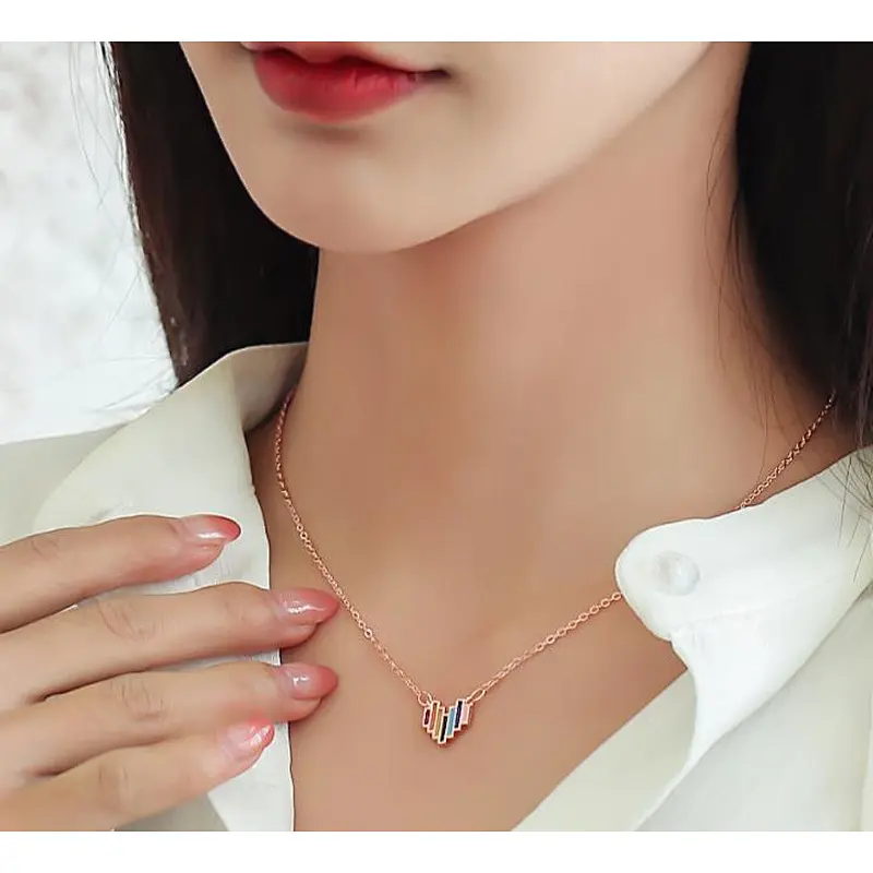 Fashion hot sale LGBT rainbow metal necklace