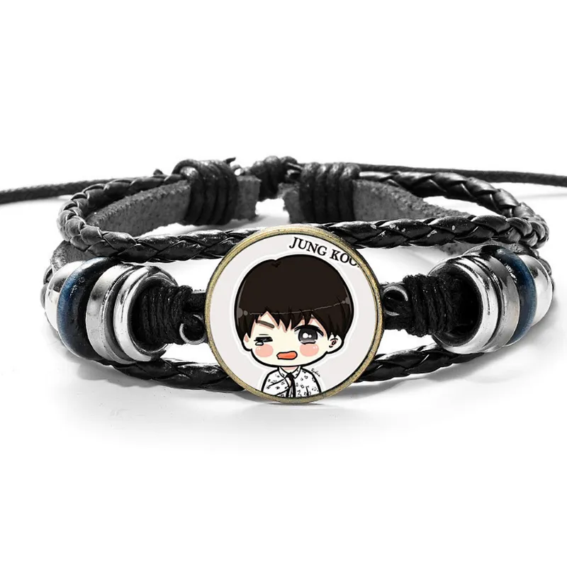 Factory custom BTS BT21 kpop knit beading Bracelet