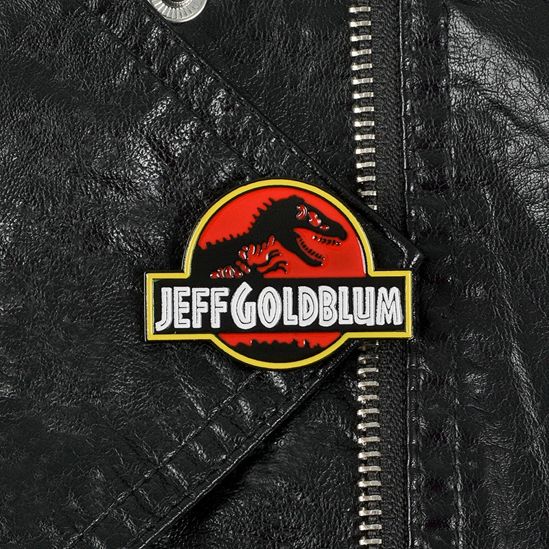 Jeff Goldblum Lapel Pin Custom Dinosaur Soft Enamel Pin for Hat or Bag