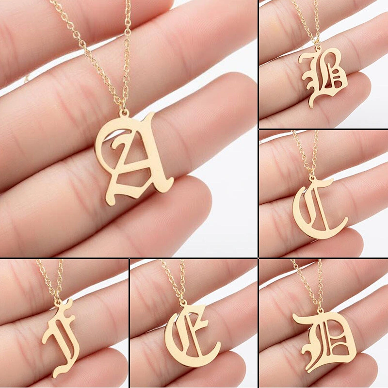 Fashion 26 Letter Necklace Stainless Steel Initial Necklace