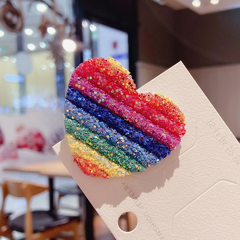 Colorful Girl Hair Accessories Women Sequins Rainbow Korean BB Hair Clip