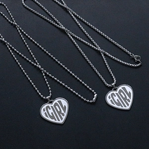 Heart Shape iGirl Stainless Steel Necklace Pendant with Chain
