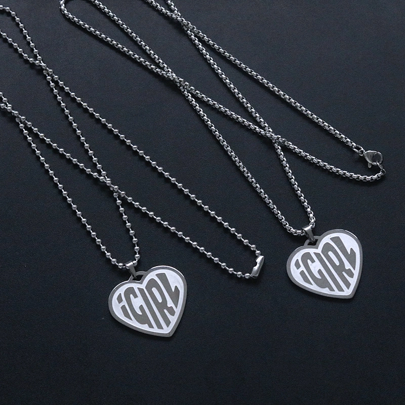 Heart Shape iGirl Stainless Steel Necklace Pendant with Chain