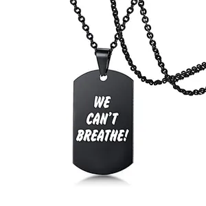 George Floyd Fight for Fairness Black Lives Matter I Can't Breathe Protest Men Custom Necklace