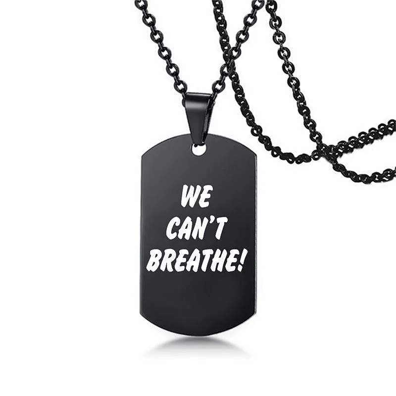 George Floyd Fight for Fairness Black Lives Matter I Can't Breathe Protest Men Custom Necklace