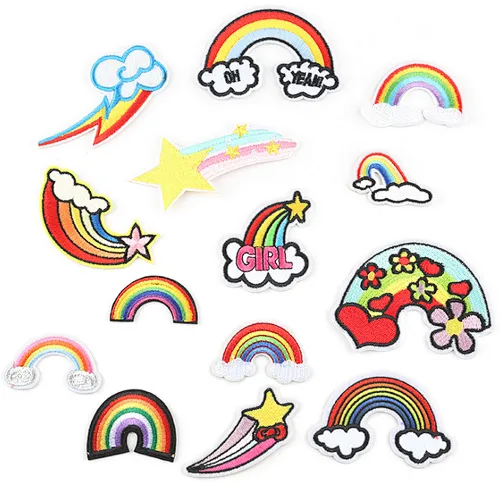 Chinese factory rainbow LGBT iron-on Embroidery Patch