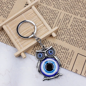 Turkey blue evil eye owl eye of demon metal keychain