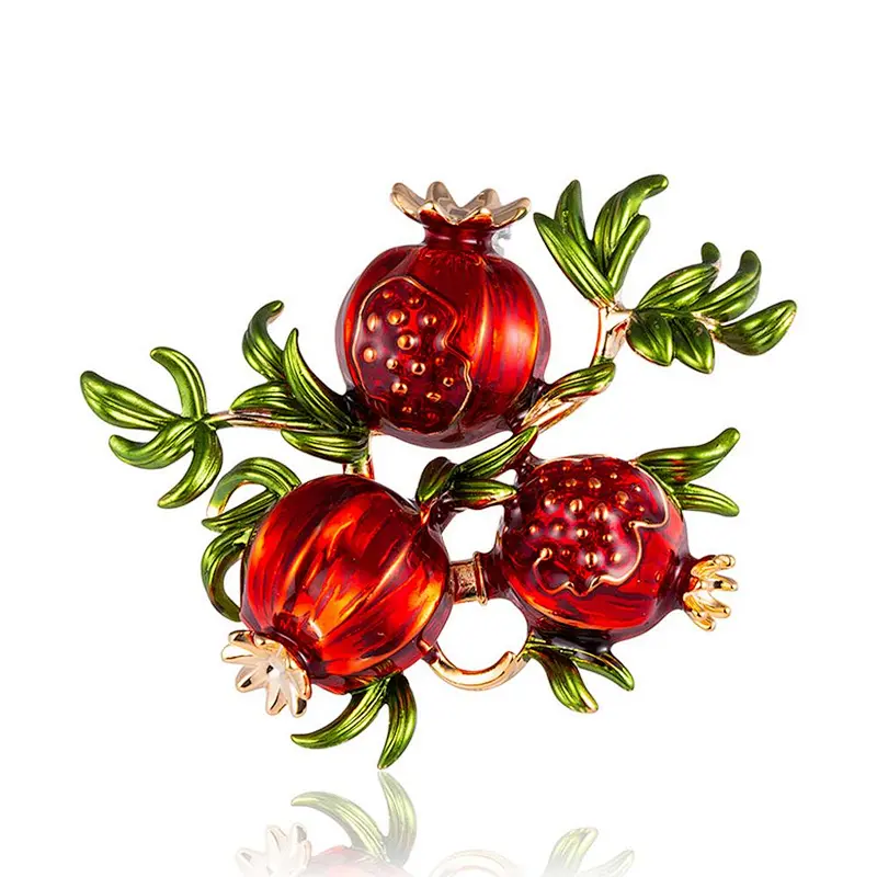 New Fashion Retro Fruit Brooch Custom Pomegranate Women Brooches Pins in Stock