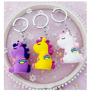 Unicorn Cartoon PVC keychain Student Bag/Key/Car Pendant Keychain Wholesale