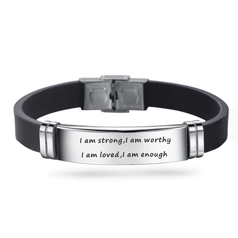 Adjustable Inspirational Bracelet I am strong Stainless Steel Bracelet