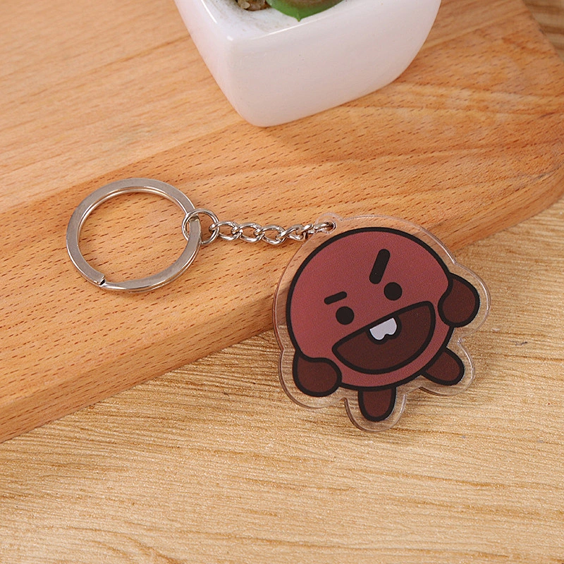 Custom Double Sides Transparent Cartoon Acrylic Pendant Keychain Wholesale Creative Advertising Gifts