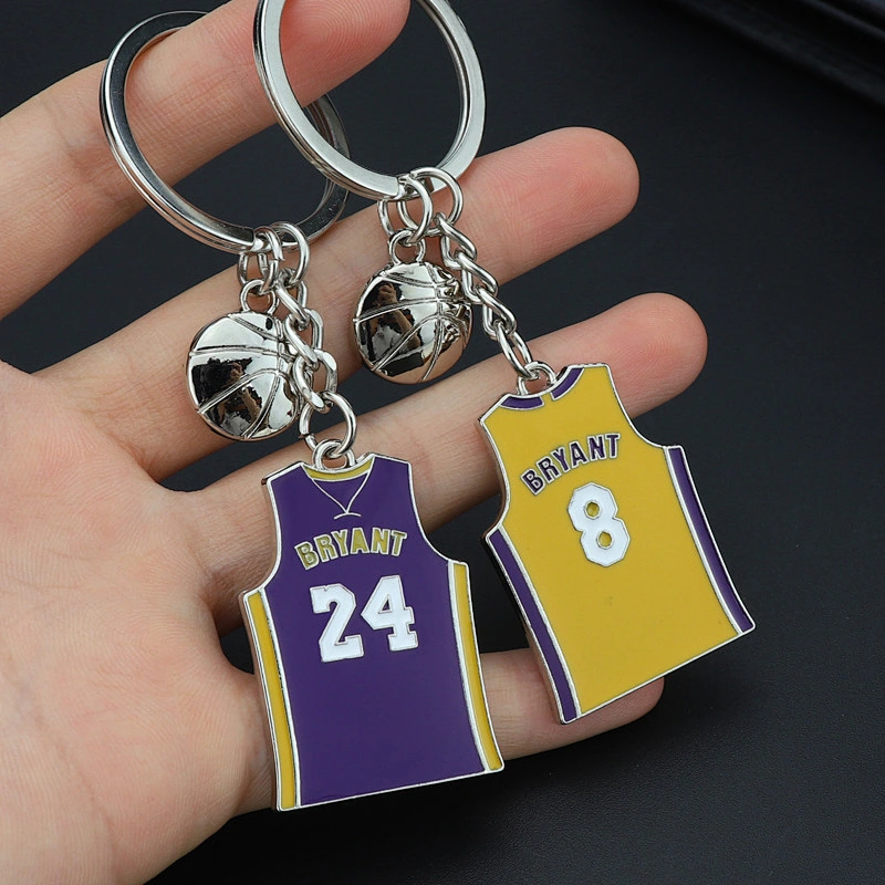 Basketball jersey vest shorts keychain Kobe jersey keyring