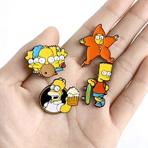 Simpson families funny drinking beer skatebiard soft enamel lapel pins