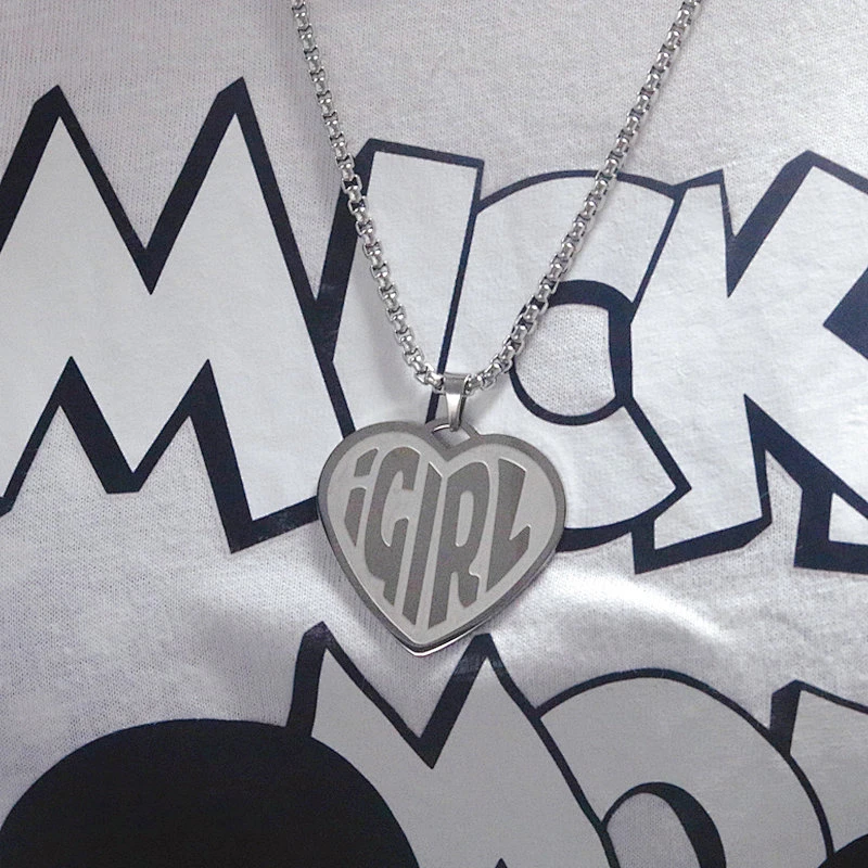 Heart Shape iGirl Stainless Steel Necklace Pendant with Chain