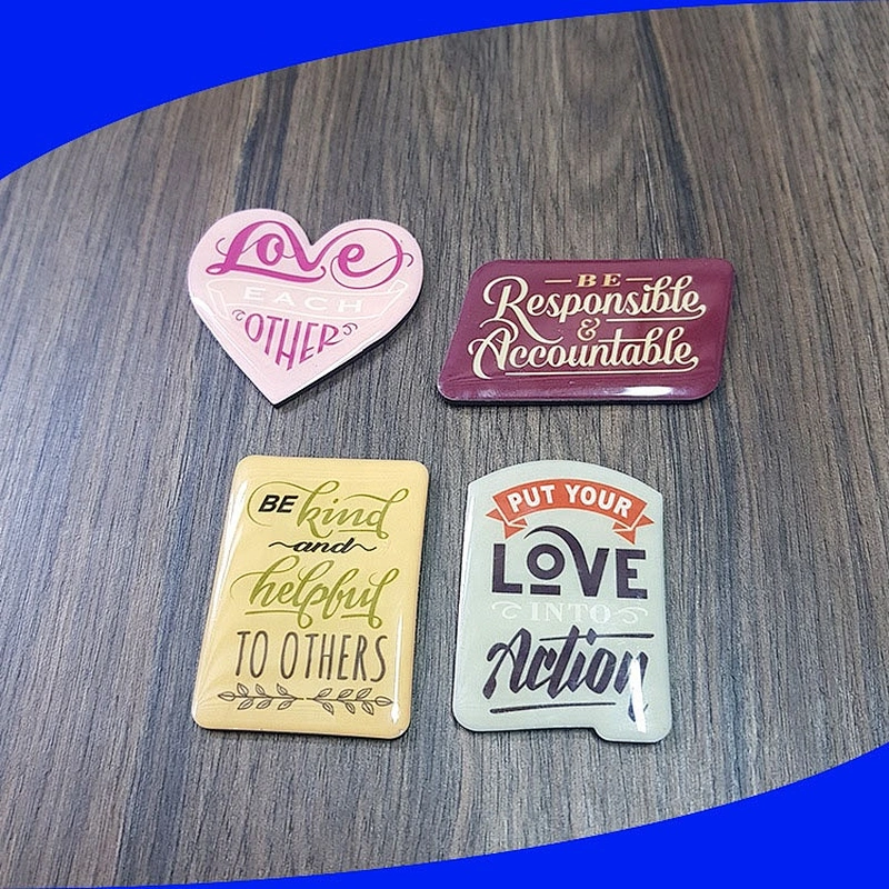 Off set printing epoxy badge soft magnet magnetic fridge magnets