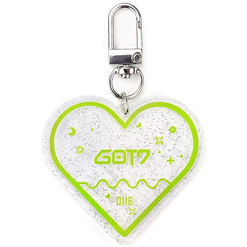 Transparent acrylic keychain glitter heart shape acrylic keyring