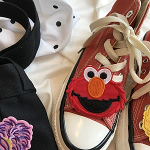 Cartoon Sesame street sneakers decoration accessory shoes lace embroidery embroidered patch