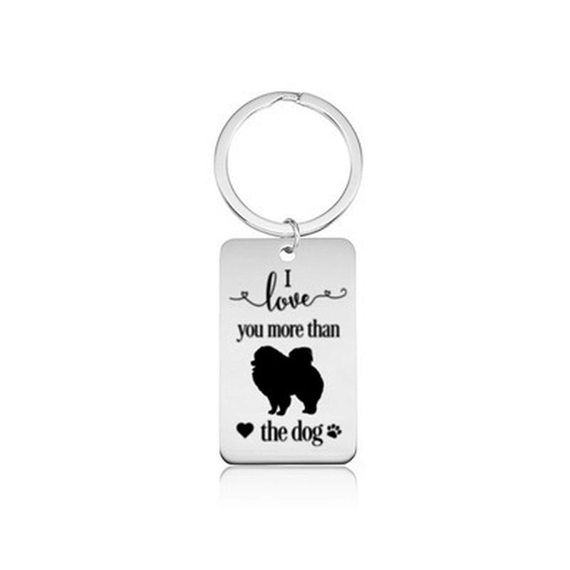 I Love You More Than the Dog Stainless Steel Pendant Customized Logo Dog Metal Keychain