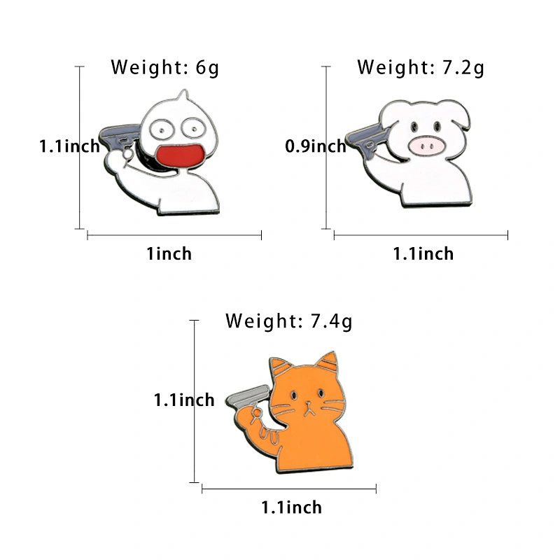 Animal Holding A Gun Animation Clothing Lapel Pin Badge