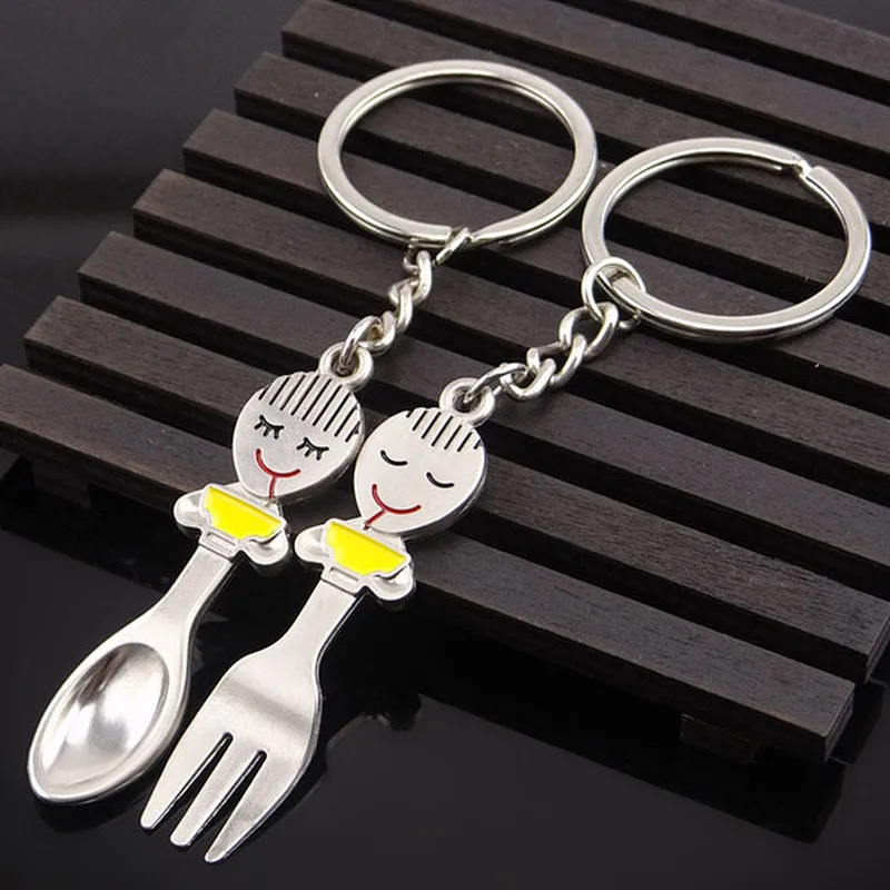 China manufacturers custom Valentine's Day Fork spoon keychains