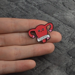 Cute uterus body organ medical lapel pin badges